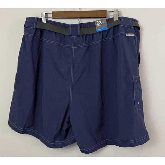 Columbia Sandy River Cargo Shorts Womens 2X Navy Belted Lightweight Hiking New - Picture 3 of 13